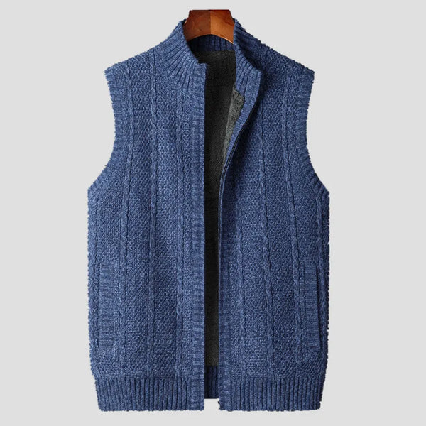Vintage Sleeveless Jacket: Men's Winter Fleece in Big Sizes
