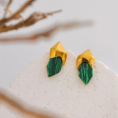 GreenMalachite Premium Stud Earrings