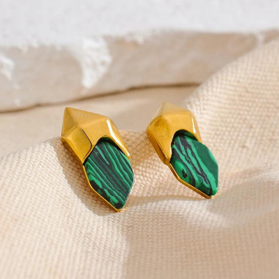 GreenMalachite Premium Stud Earrings