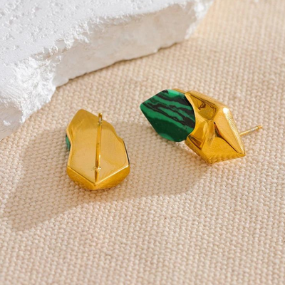 GreenMalachite Premium Stud Earrings