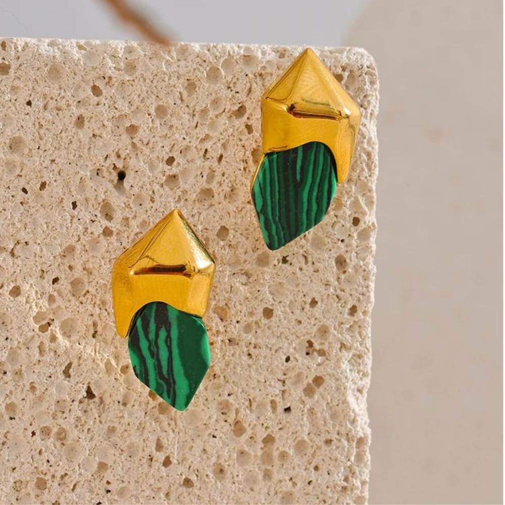 GreenMalachite Premium Stud Earrings