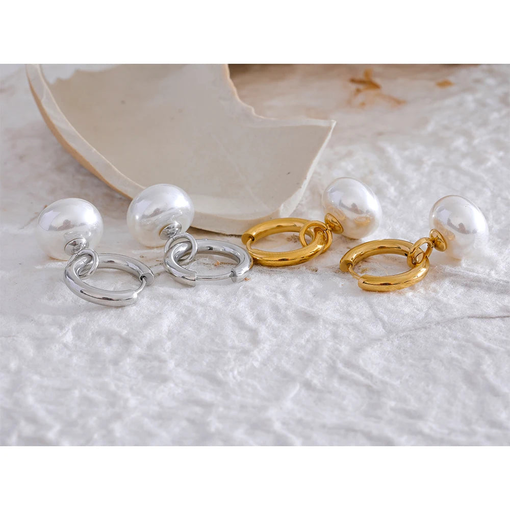 Pearl Adorned Hoop Earrings