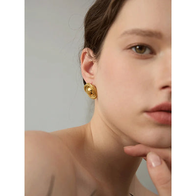 Golden Halo Stud Earrings
