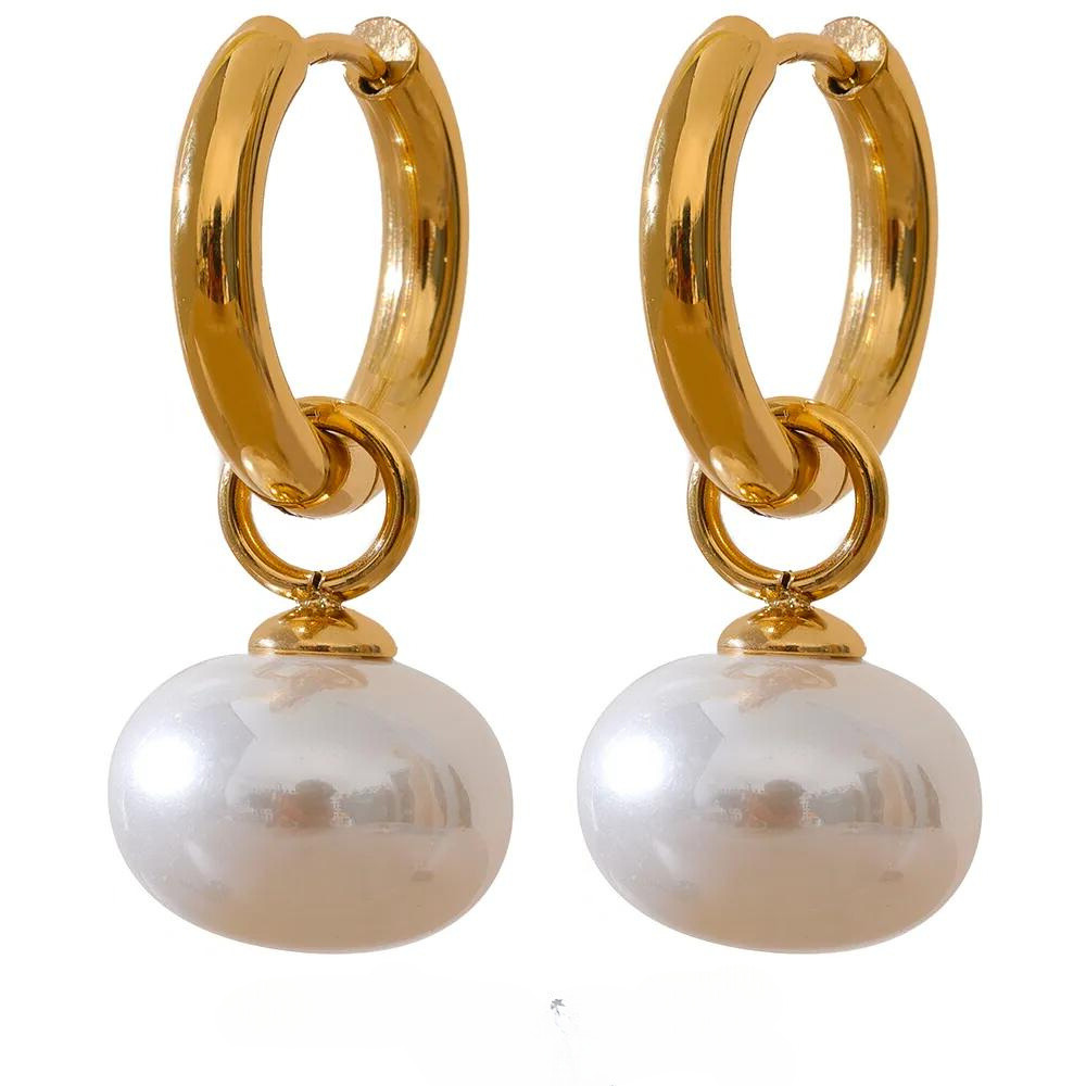 Pearl Adorned Hoop Earrings