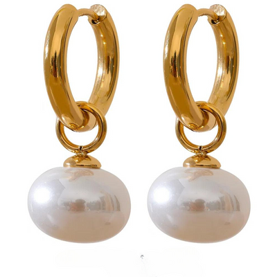 Pearl Adorned Hoop Earrings